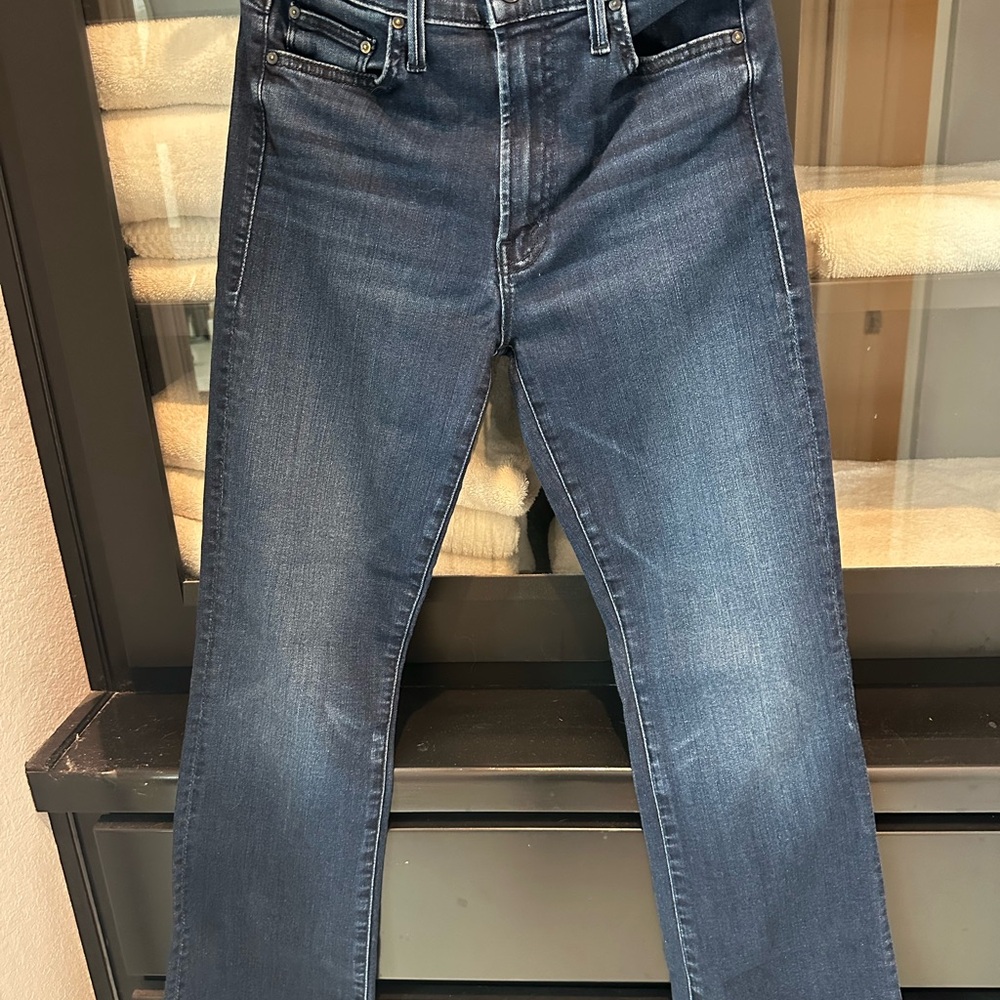 MOTHER Jeans Insider Ankle Fray in French Electro Size 27